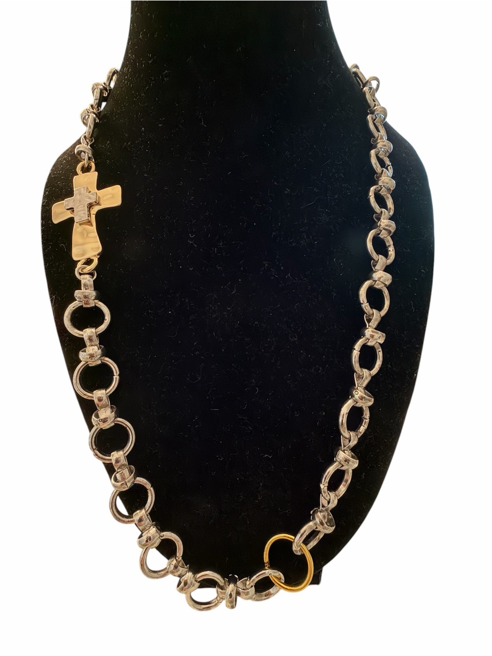 Gold-Tone Cross Link Necklace - 23” length.